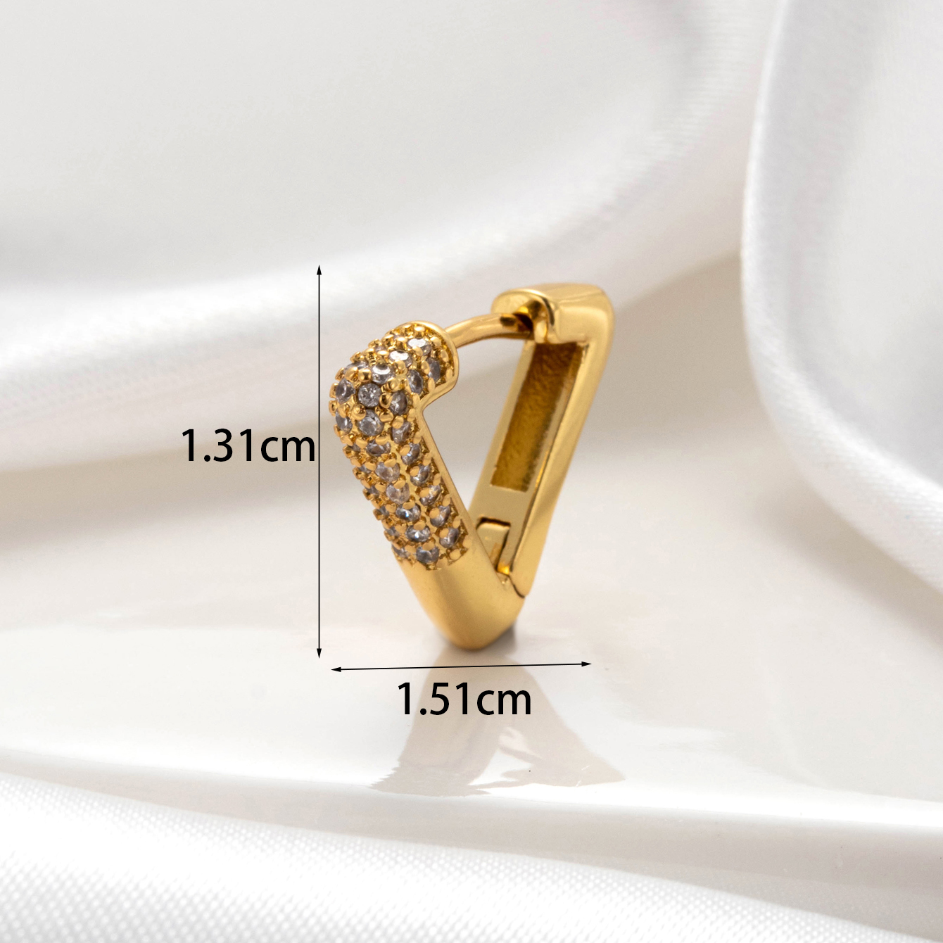 1 Piece Simple Series Classic Geometric Copper  Gold Color Material Zircon Women's Hoop Earrings 